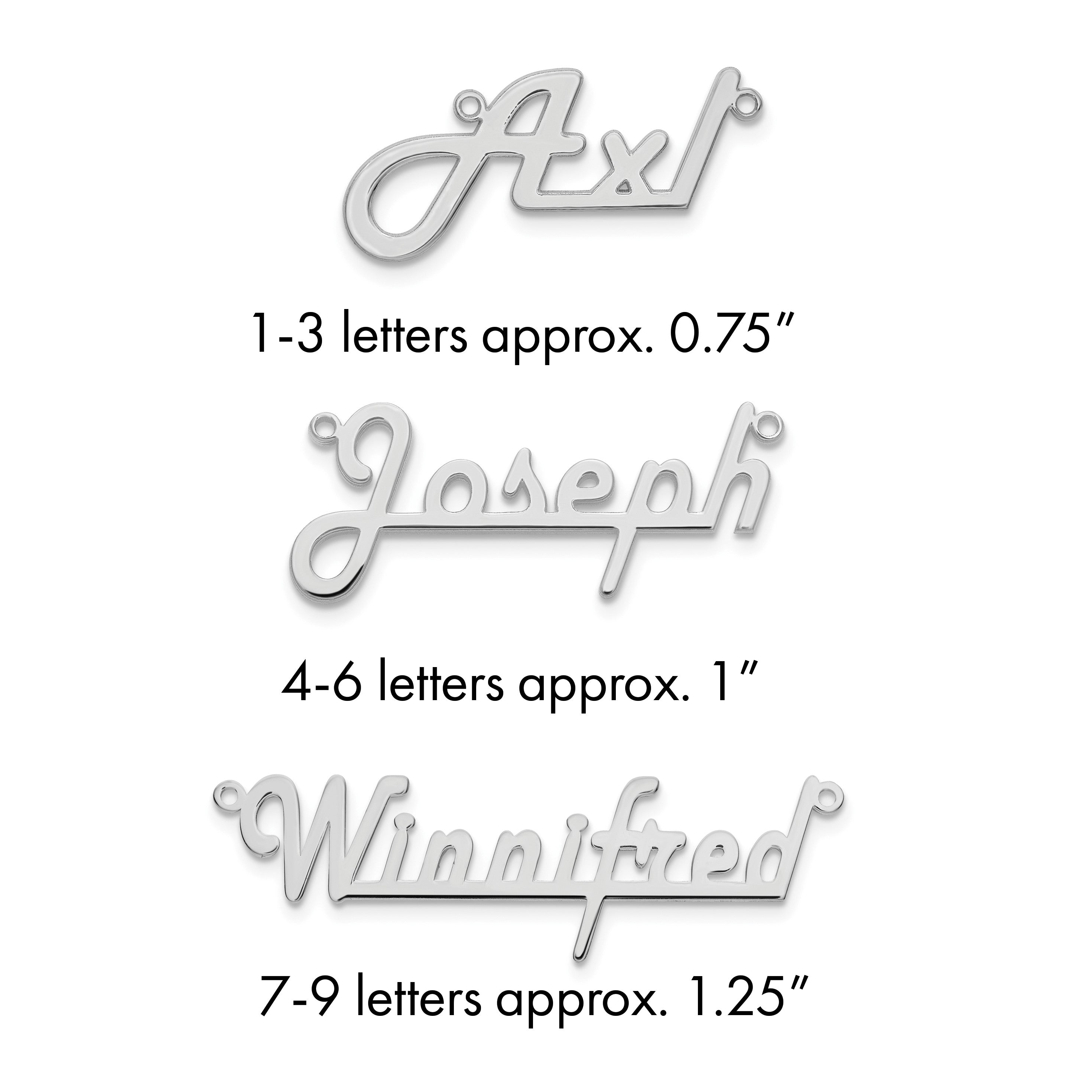 14K Weißgold Underlined Name Platte