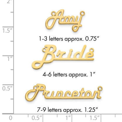 Vergoldet Sterlingsilber /gold Underlined Name Platte