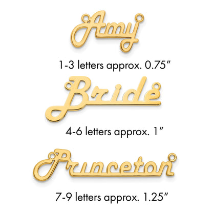 Vergoldet Sterlingsilber /gold Underlined Name Platte