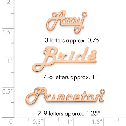 14K Roségold Underlined Name Platte