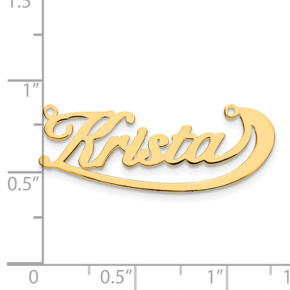 14K Gelbgold Swoop Name Platte