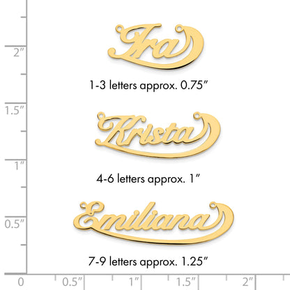 Vergoldet Sterlingsilber /gold Swoop Name Platte