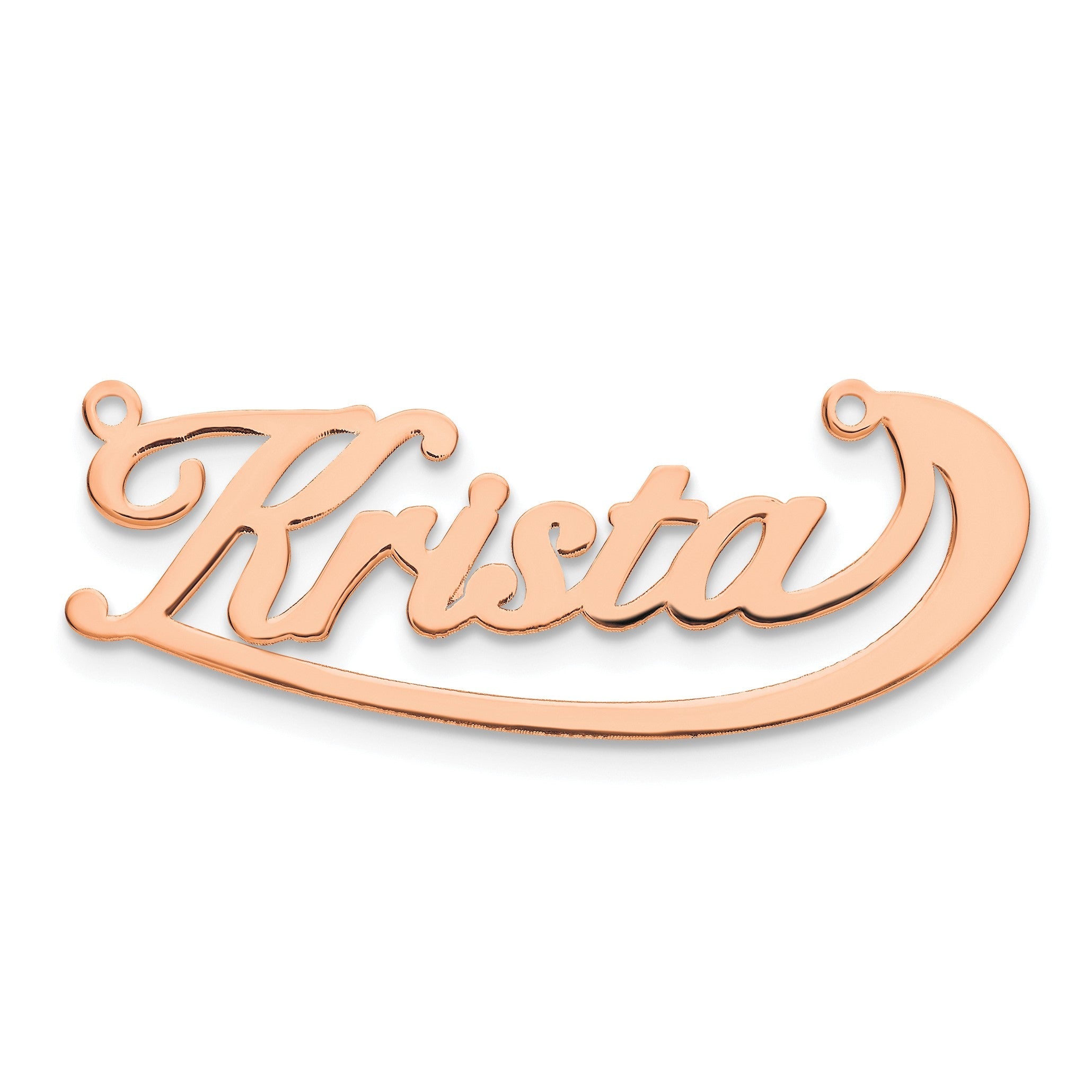 14K Roségold Swoop Name Platte