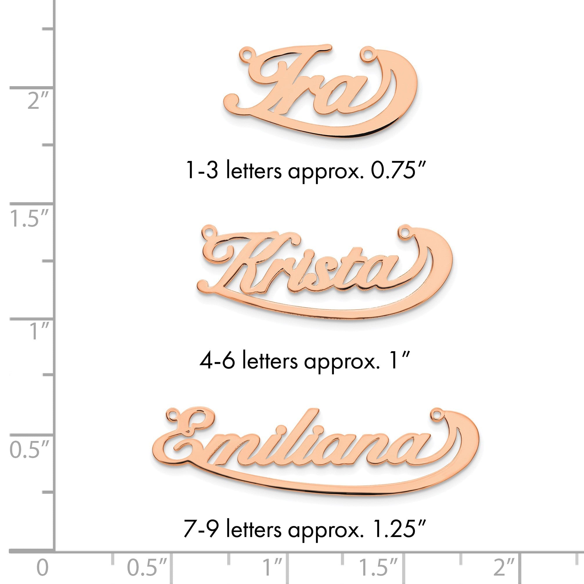 14K Roségold Swoop Name Platte