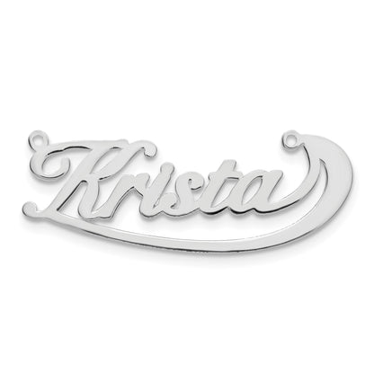 14K Weißgold Swoop Name Platte