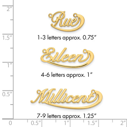 14K Gelbgold Klein Swoop Name Platte