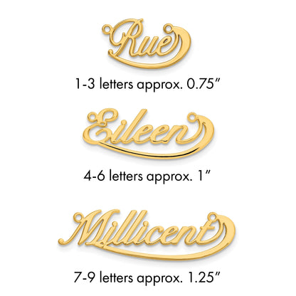 14K Gelbgold Klein Swoop Name Platte