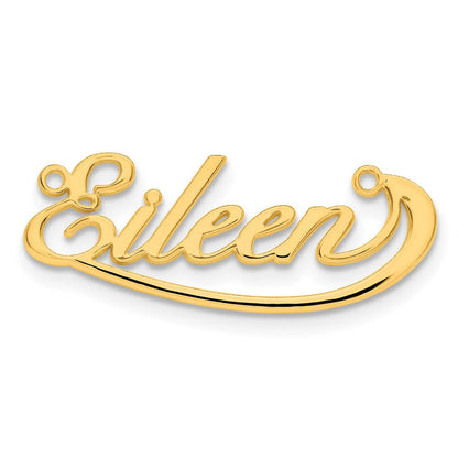 14K Gelbgold Klein Swoop Name Platte