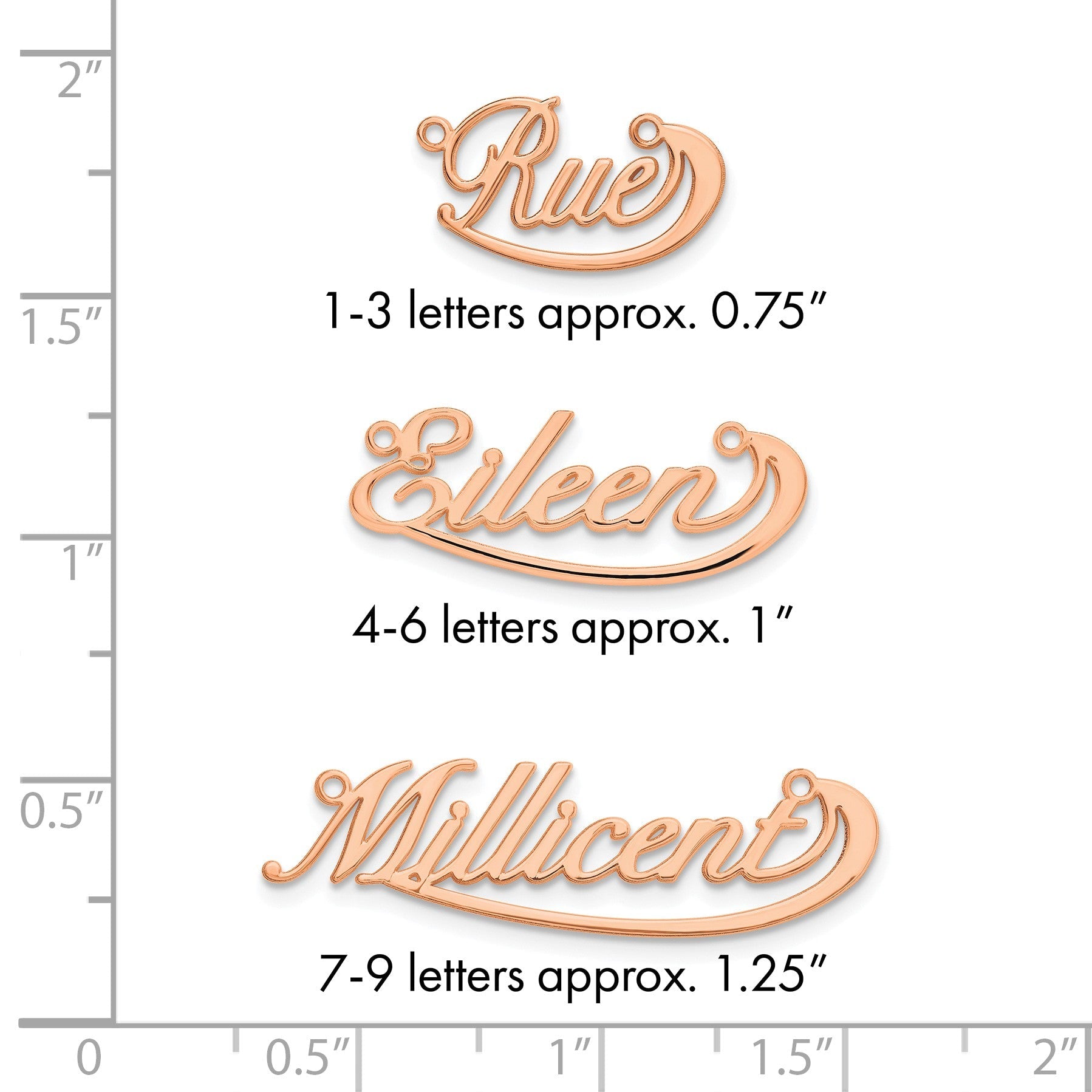 Roségoldbeschichtet Sterlingsilber /rose Klein Swoop Name Platte