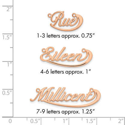 Roségoldbeschichtet Sterlingsilber /rose Klein Swoop Name Platte