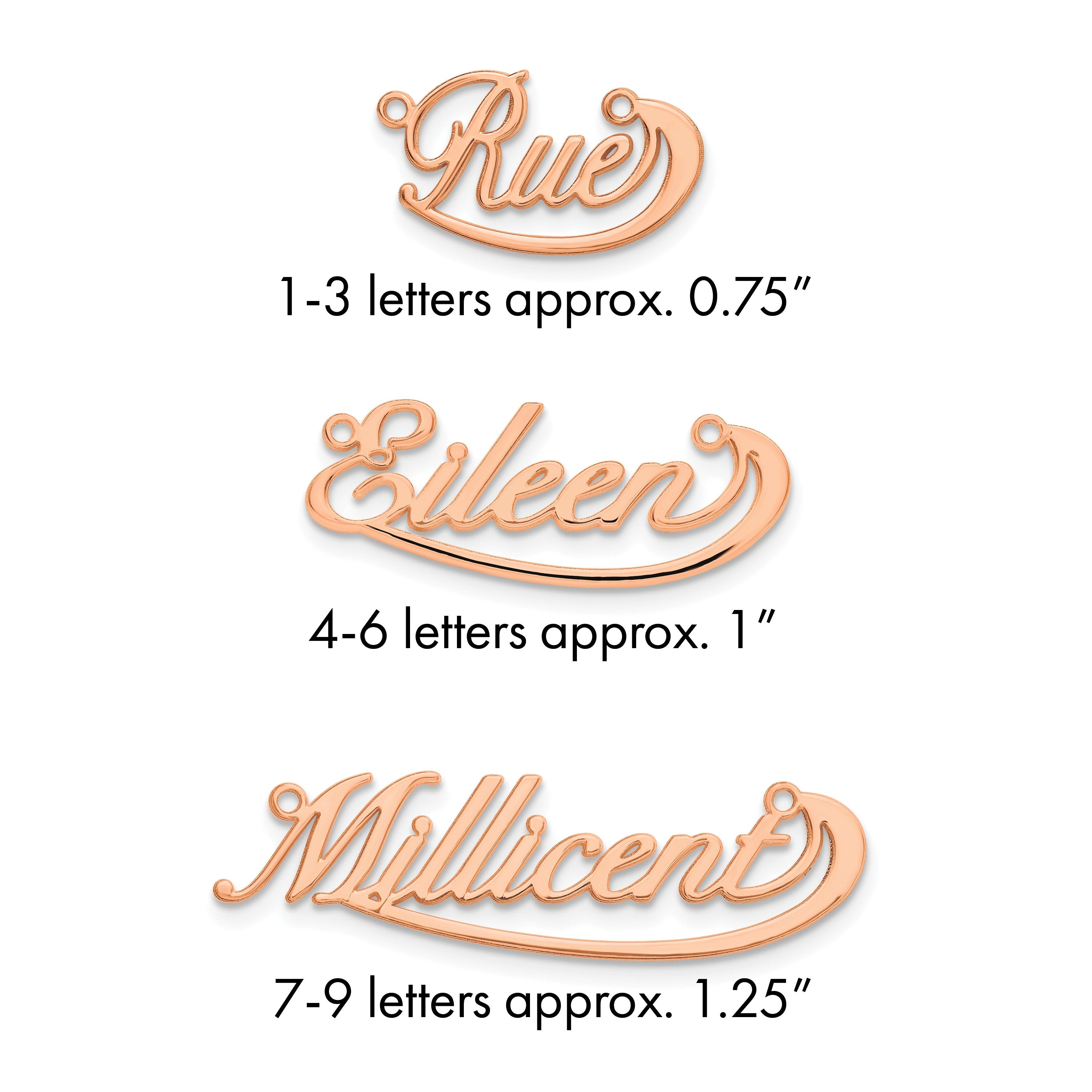 Roségoldbeschichtet Sterlingsilber /rose Klein Swoop Name Platte