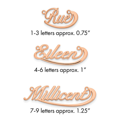 Roségoldbeschichtet Sterlingsilber /rose Klein Swoop Name Platte