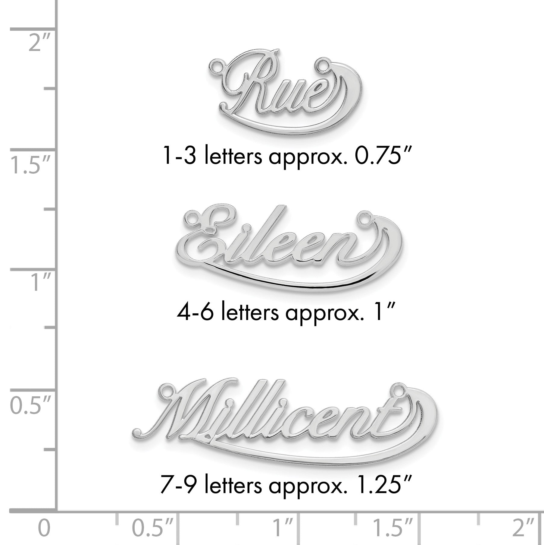 Sterlingsilber Silber/rhodiniert Klein Swoop Name Platte