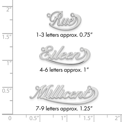 Sterlingsilber Silber/rhodiniert Klein Swoop Name Platte