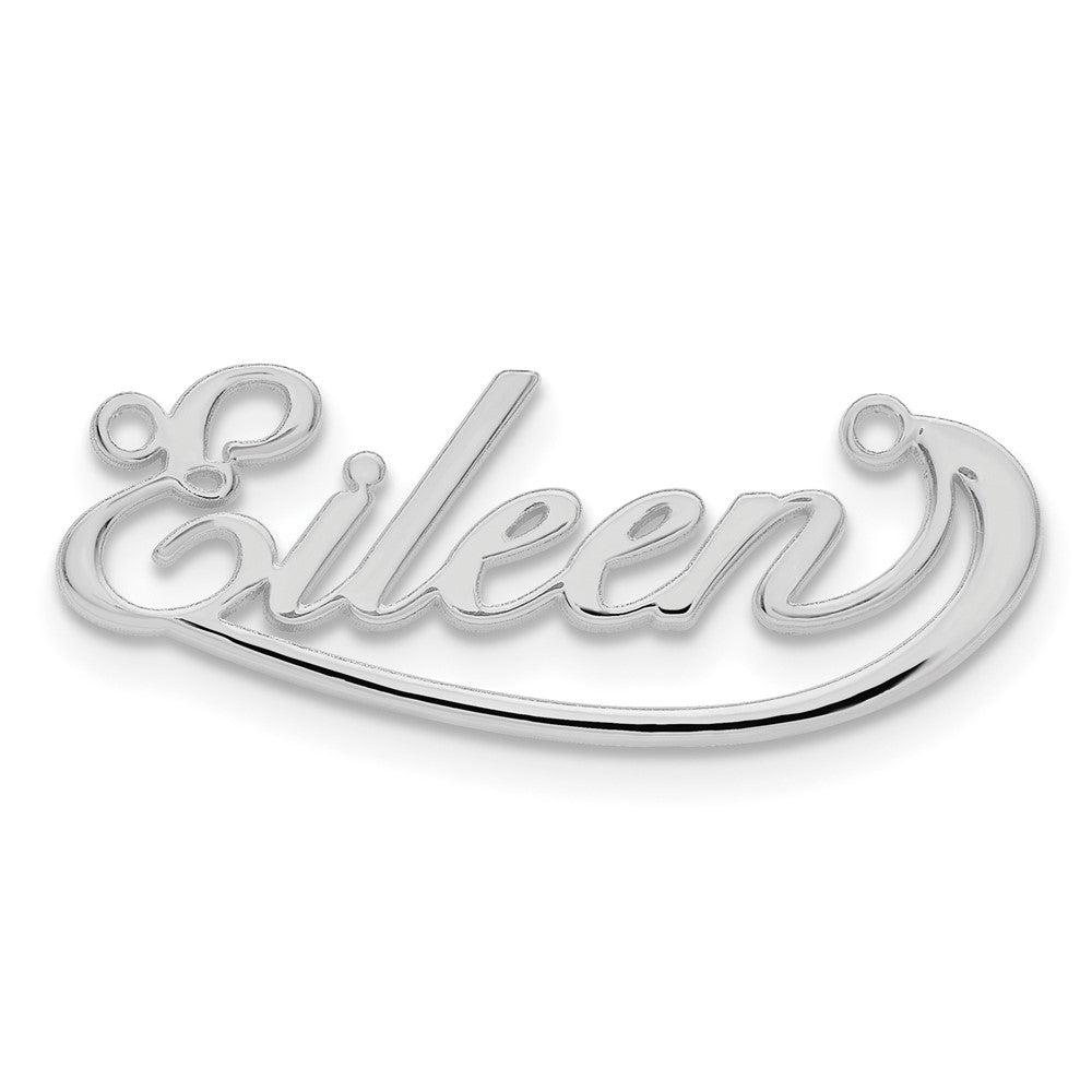 14K Weißgold Klein Swoop Name Platte