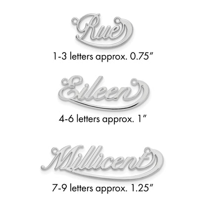 Sterlingsilber Silber/rhodiniert Klein Swoop Name Platte