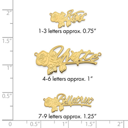 14K Gelbgold Rose Name Platte