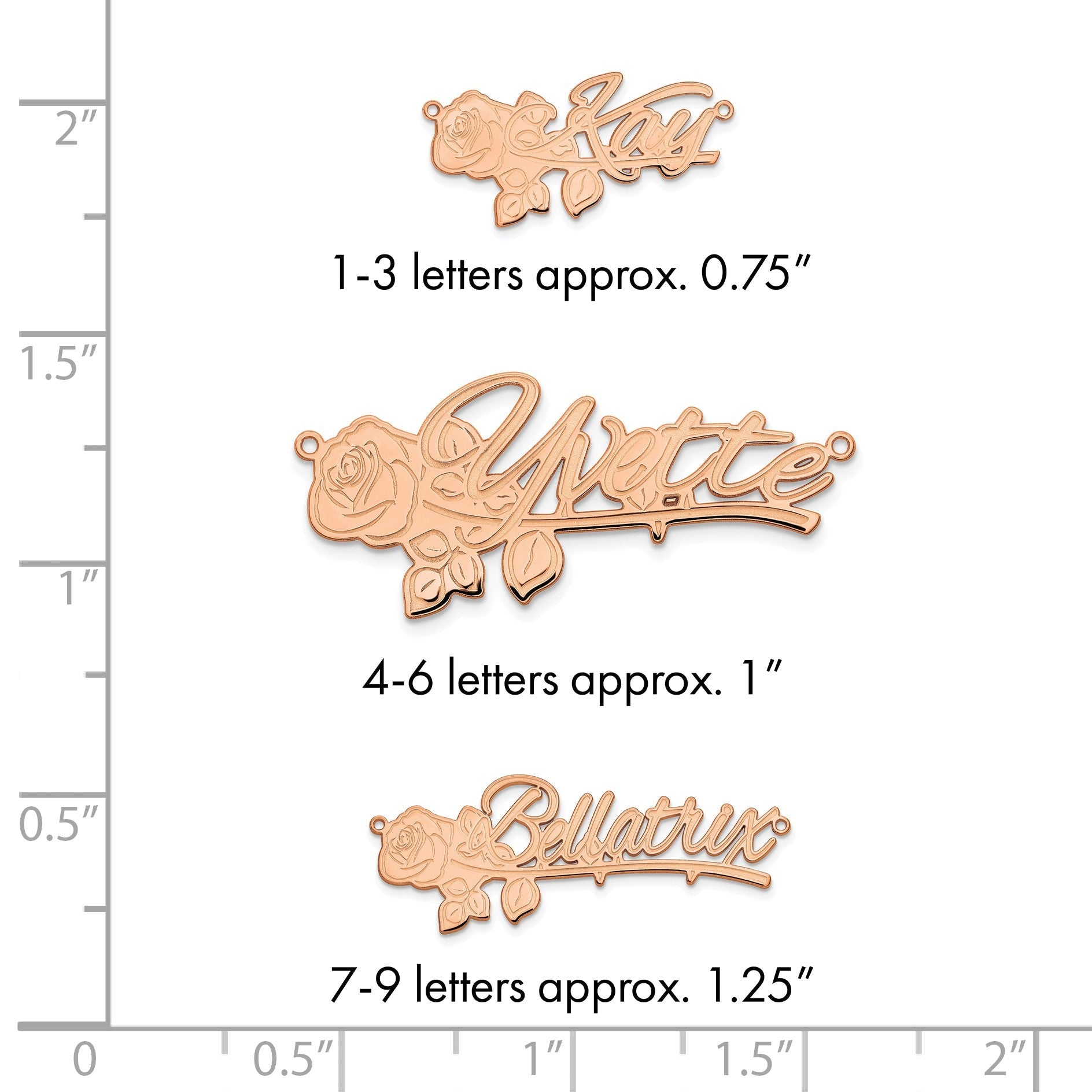 14K Roségold Name Platte