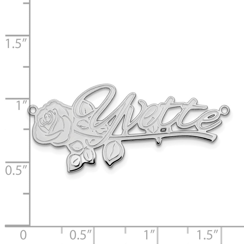 Sterlingsilber Silber/rhodiniert Rose Name Platte