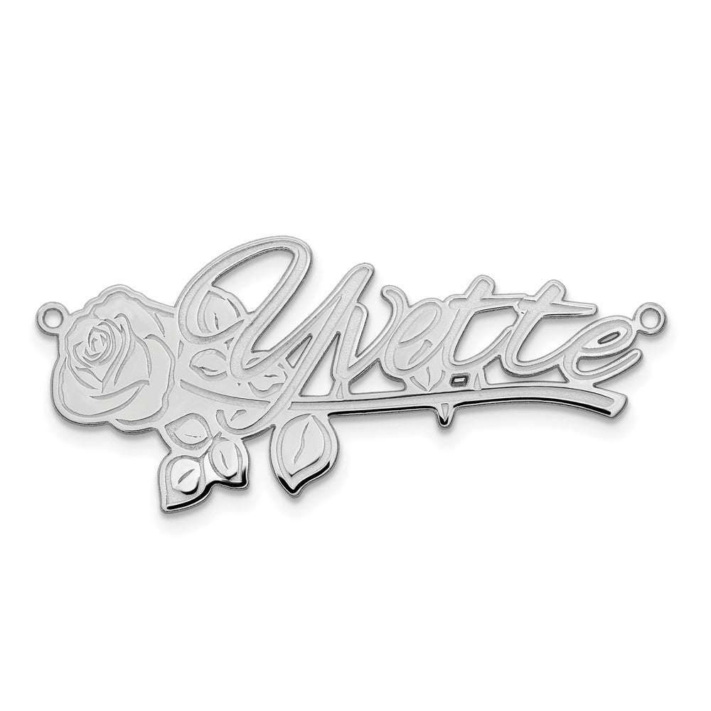 Sterlingsilber Silber/rhodiniert Rose Name Platte