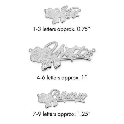 Sterlingsilber Silber/rhodiniert Rose Name Platte