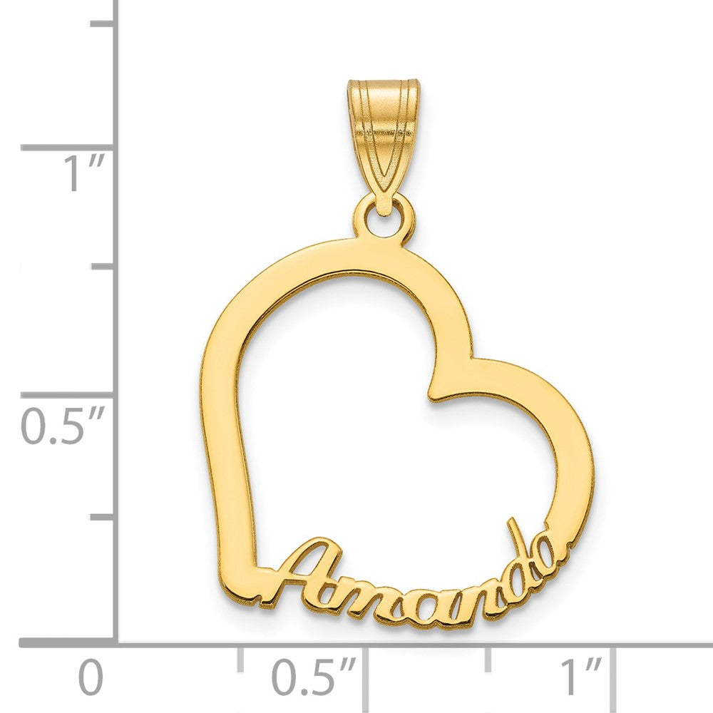 14K Gelbgold Herz mit Name Anhänger