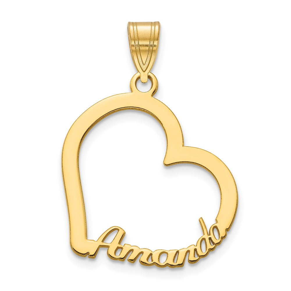 14K Gelbgold Herz mit Name Anhänger