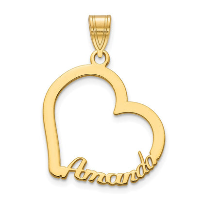 14K Gelbgold Herz mit Name Anhänger