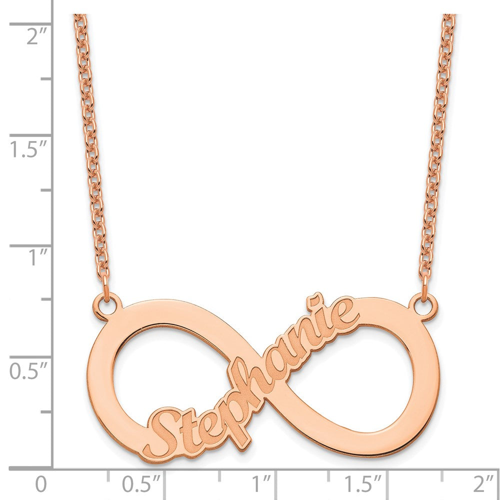 Roségoldbeschichtet Sterlingsilber /rose 1 Name Unendlichkeit Halskette