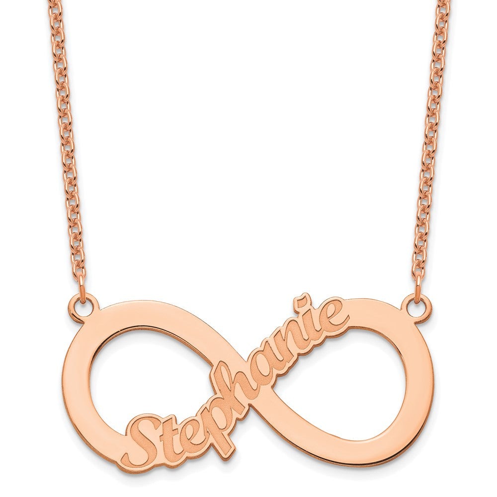 Roségoldbeschichtet Sterlingsilber /rose 1 Name Unendlichkeit Halskette