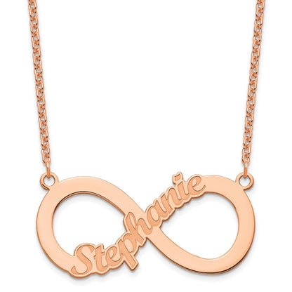 Roségoldbeschichtet Sterlingsilber /rose 1 Name Unendlichkeit Halskette