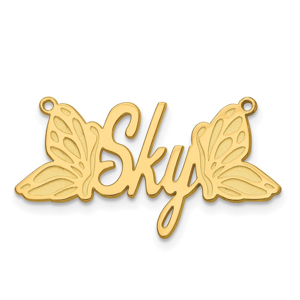 Vergoldet Sterlingsilber /gold Schmetterling Name Platte