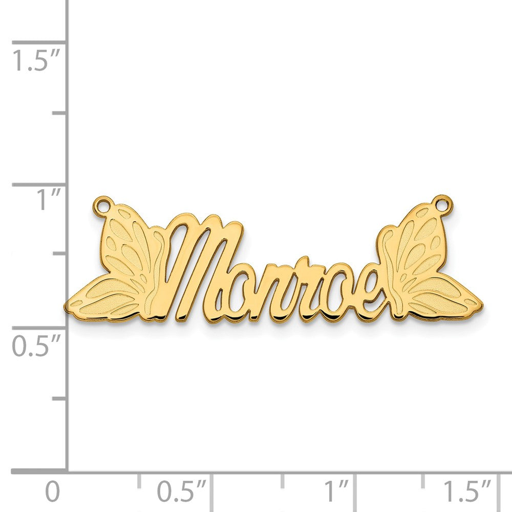 14K Gelbgold Schmetterling Name Platte