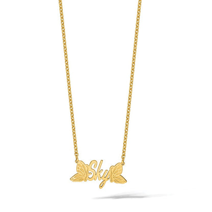 Vergoldet Sterlingsilber /gold Schmetterling Name Platte