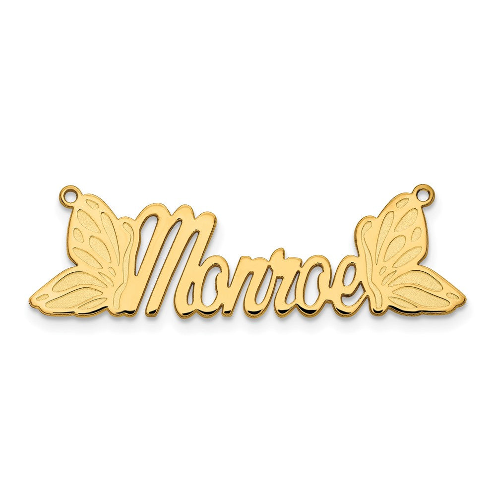 Vergoldet Sterlingsilber /gold Schmetterling Name Platte