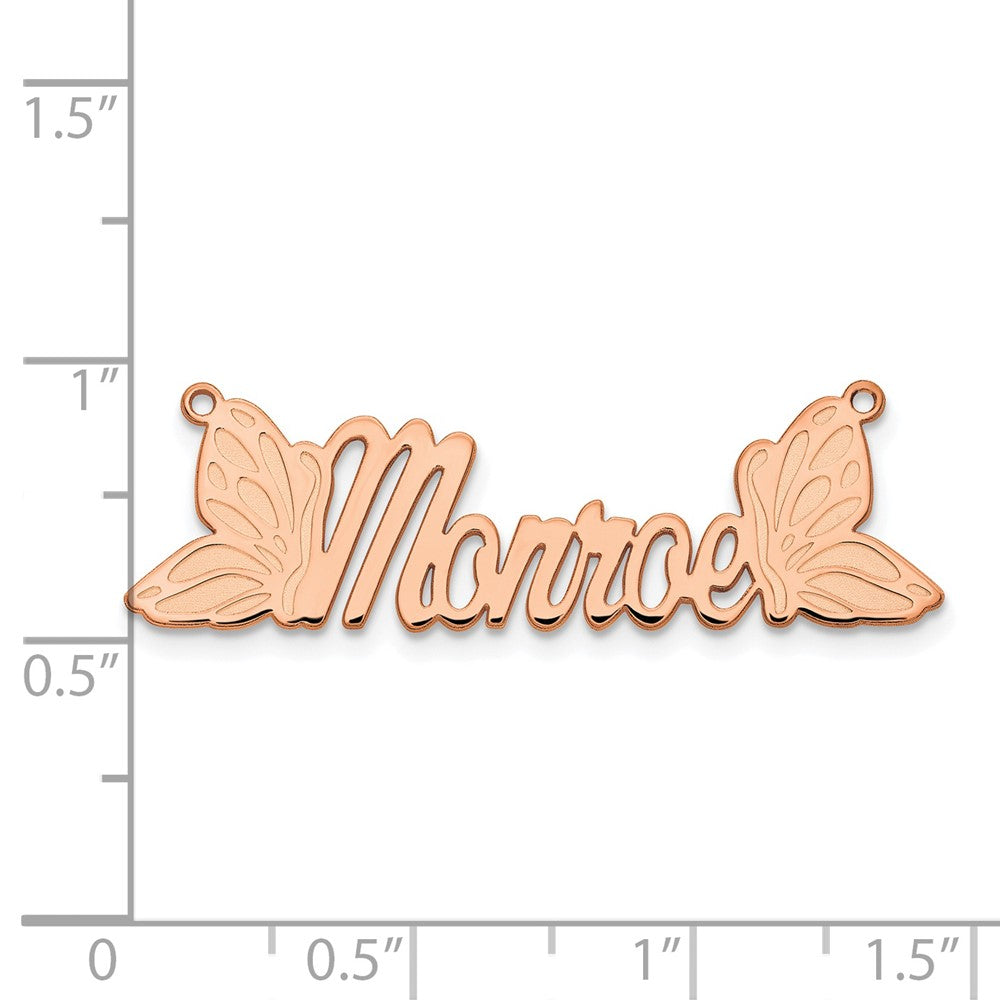 14K Roségold Schmetterling Name Platte