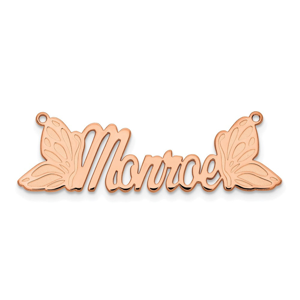 14K Roségold Schmetterling Name Platte