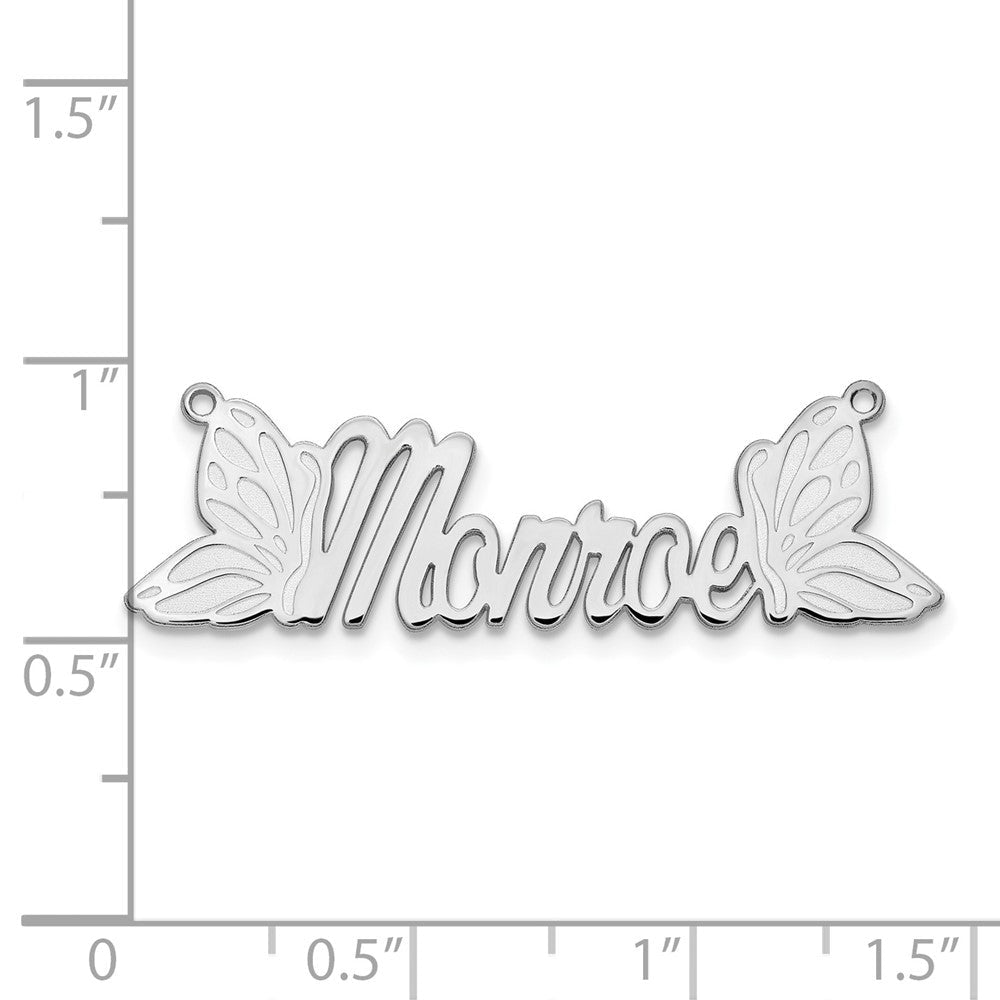 14K Weißgold Schmetterling Name Platte