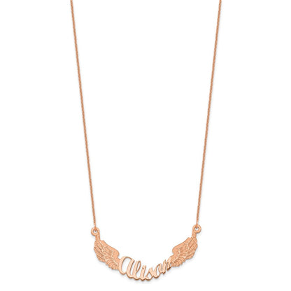 14K Roségold Engel Flügel mit Name Halskette