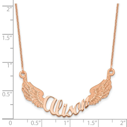 14K Roségold Engel Flügel mit Name Halskette