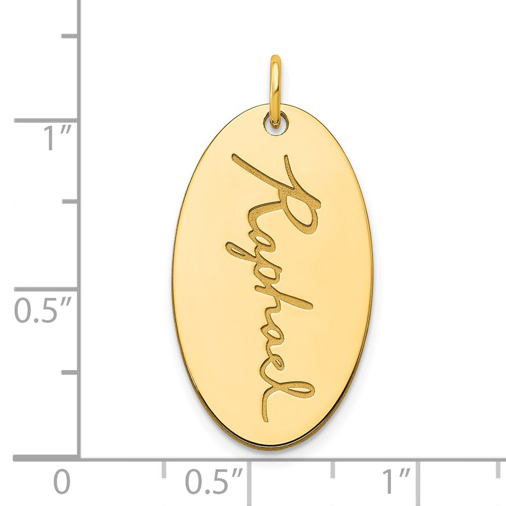 14K Gelbgold Oval Signature Charm