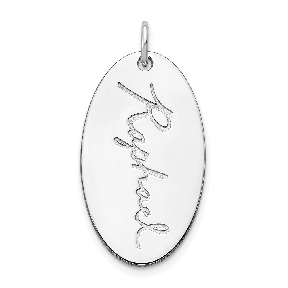 14K Weißgold Oval Signature Charm