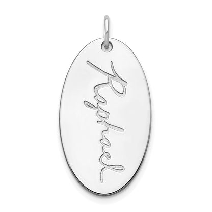 14K Weißgold Oval Signature Charm