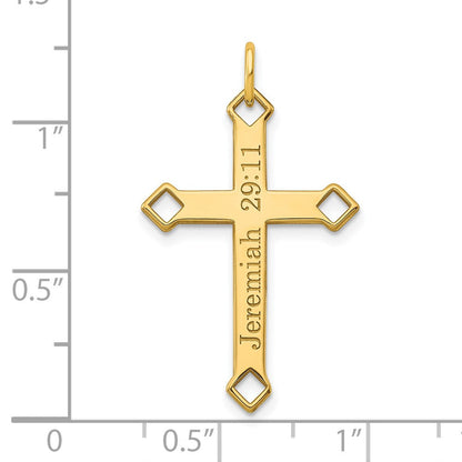14K Gelbgold Personalisiert Kreuz Charm