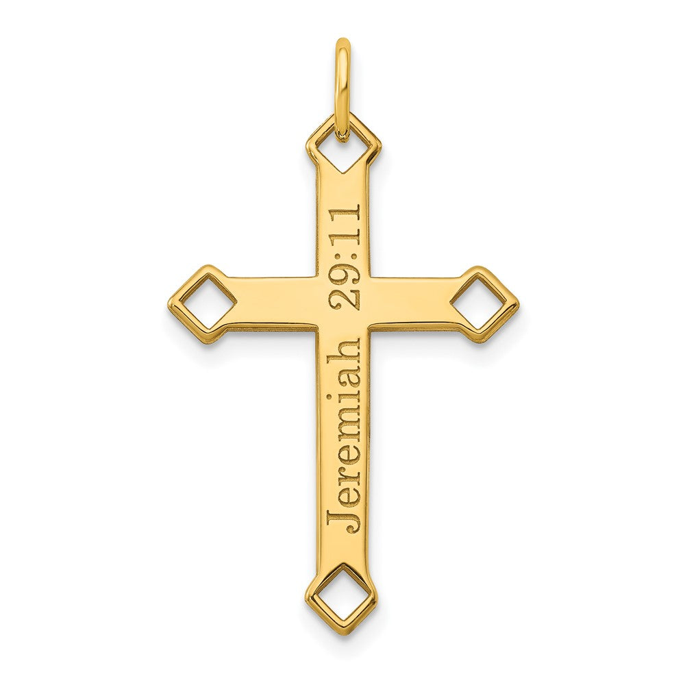 14K Gelbgold Personalisiert Kreuz Charm