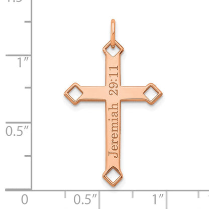 14K Roségold Personalisiert Kreuz Charm