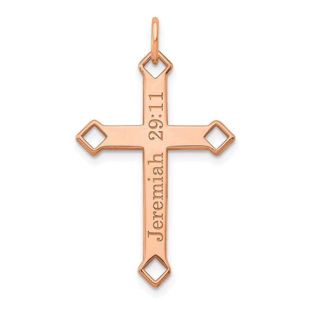 14K Roségold Personalisiert Kreuz Charm