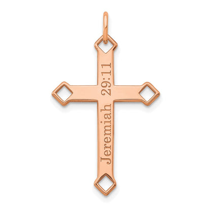 14K Roségold Personalisiert Kreuz Charm
