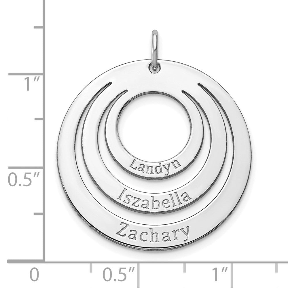 14K Weißgold 3 Name Kreis Charm
