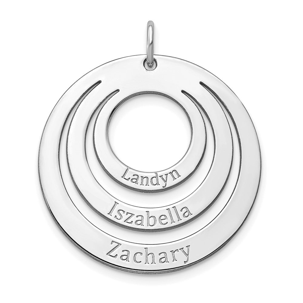 14K Weißgold 3 Name Kreis Charm